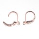3 Paires boucle d'oreille dormeuse acier plaqué or rose 14x12mm