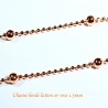 1 M Chaine bille 1.5mm laiton plaqué or rose