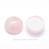 2 cabochons pierre gemme quartz rose 12mm