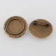 1 Support broche cabochon rond fleur bronze 20mm +cabochon