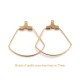 4 Boucles d'oreille acier inoxydable or créole demi lune 27mm