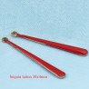 2 Sequins  longue goutte laiton émail rouge 38x4mm