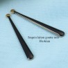 2 Sequins laiton longue goutte émail noir 38x4mm