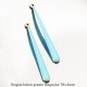 2 Pendentifs laiton longue goutte émail turquoise 38x4mm