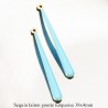 2 Pendentifs laiton longue goutte émail turquoise 38x4mm
