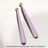 2 Pendentifs  sequin goutte laiton émail lilas 38x4mm