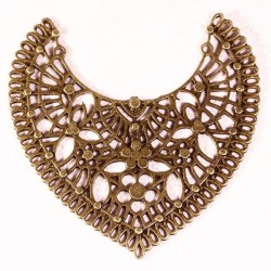 2 grands connecteur pendentif coeur bronze baroque  66x65mm