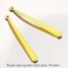 2 Pendentifs sequins laiton goutte émail jaune 38x4mm