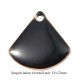 4 breloques sequin laiton éventail émail noir 13x12mm