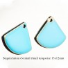 4 breloques sequin laiton éventail émail turquoise 13x12mm
