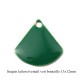 4 breloques sequin laiton éventail émail vert bouteille 13x12mm