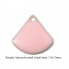 4 breloques sequin laiton éventail émail rose  13x12mm