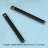 4 breloques sequin bâton émaillé noir 28x3mm