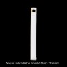 4 breloques sequin bâton émaillé blanc  28x3mm