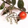 2 breloques origami licorne metal doré  30mm