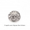 Calotte coupelle x 20 acier fleur 5 pétales filigrane 8x4mm