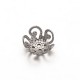 Calotte coupelle x 20 acier fleur 5 pétales filigrane 8x4mm