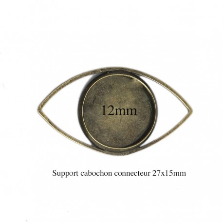 4 supports cabochon connecteur oeil de cheval bronze 27x15mm