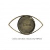 2 supports cabochon connecteur oeil de cheval bronze 27x15mm