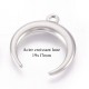 4 Breloques double corne acier inoxydable 19x17mm