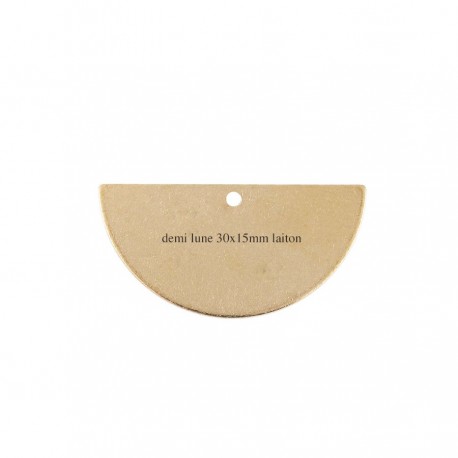 4 sequins laiton demi lune 30x15mm