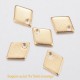 10 breloques sequin acier losange or 9x7mm