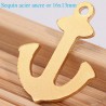 6 breloques sequin  acier ancre marine or 16x13mm