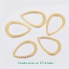 10 breloques  goutte acier or 17x11mm