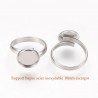 1 bague acier inoxydable support cabochon 10mm