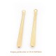 6 pendentifs goutte plate acier or 24kt 31.5mm