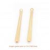 6 pendentifs goutte plate acier or 24kt 31.5mm
