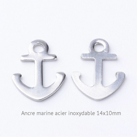 10 ancres marine acier inoxydable 14x10mm