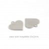 6 breloques  coeur acier inoxydable 15x12mm
