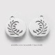 4 Breloques médaillon acier inoxydable soleil 14x12mm