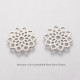 4 breloques fleur de  lotus acier inoxydable 16mm