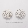 4 breloques fleur de  lotus acier inoxydable 16mm