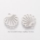 4 breloques acier inoxydable coquillage 14x13mm