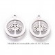 4 breloques acier inoxydable arbre de  vie 14x12mm