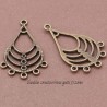 6 chandeliers connecteur goutte bronze 37x20mm