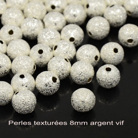 30 Perles laiton intercalaire stardust argent silver clair 8mm
