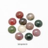 2 cabochons pierre gemme agate indienne fond plat 12mm