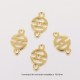 6 connecteurs acier inoxydable or ethnique 19x12mm