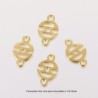 6 connecteurs acier inoxydable or ethnique 19x12mm