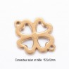 6 connecteurs  fleur acier inoxydable or 15.5x12mm