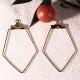 2 connecteurs polygone support boucle d'oreille doré 36x22mm
