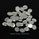 10 breloques sequin metal argenté ovale plat lisse 10x8mm