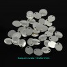 10 breloques sequin metal argenté ovale plat lisse 10x8mm