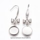 4 Boucles d'oreilles support cabochon acier inoxydable 12mm