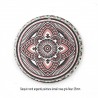 2 Sequins peinture émail rond argenté gris rose ethnique 25mm