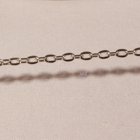 1 mètre chaine 5PYS maillon ovale plat 3x2mm platine